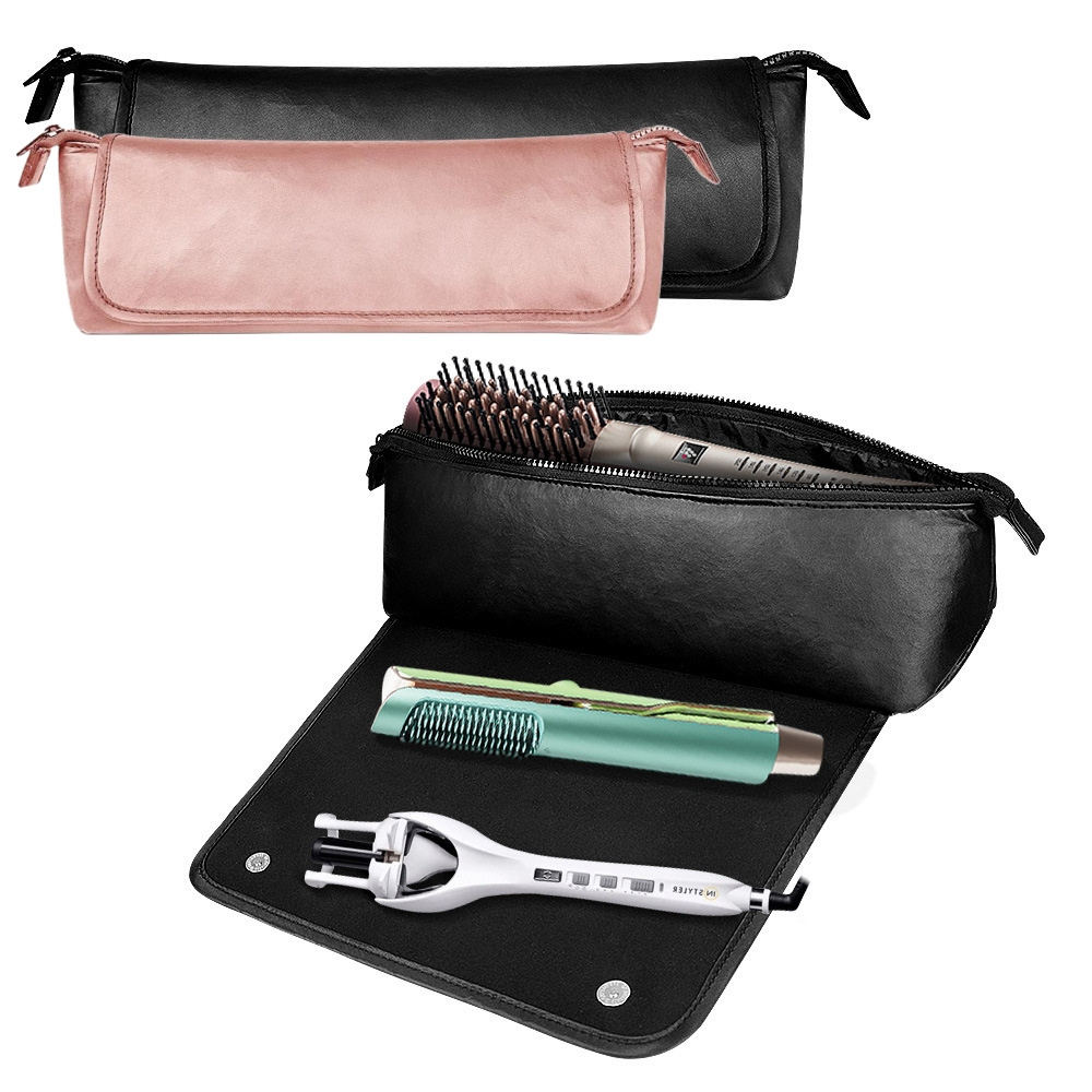 Waterproof heat-resistant mat Makeup Storage Bag Leather hair dryer travel storage tool bags