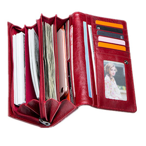 Fashion ladies red PU leather women purse clutch wallets