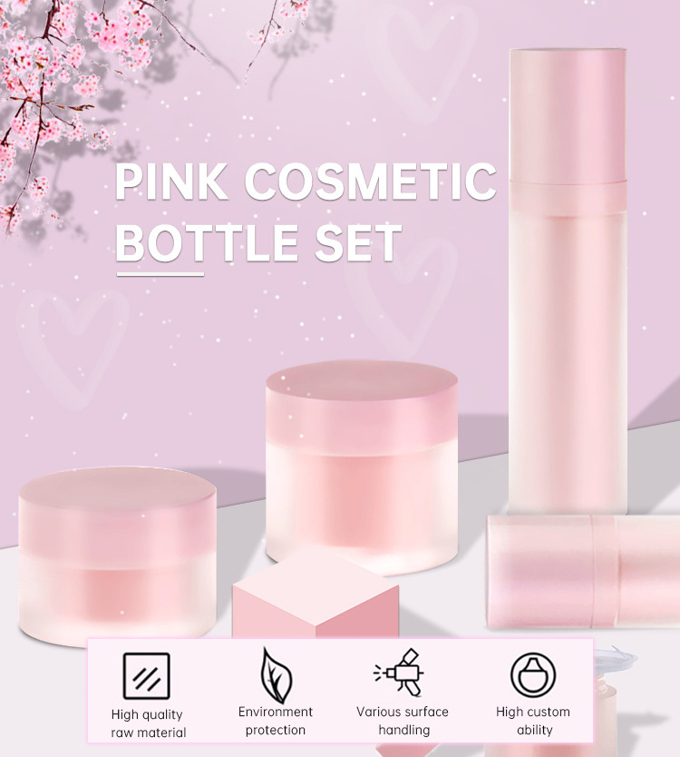 HOT sale cosmetics packaging pink lotion bottle 120ml skin care acrylic pump bottle