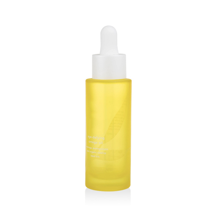 30ml pineapple yellow glass essential oil dropper bottle thick bottom eye drops bottles 1oz slim shape face oil dropper bottles