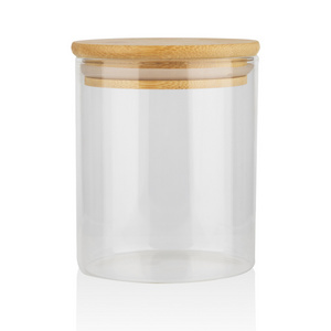 high borosilicate glass tea glass cup environmental jars with bamboo lid jars with bamboo lid