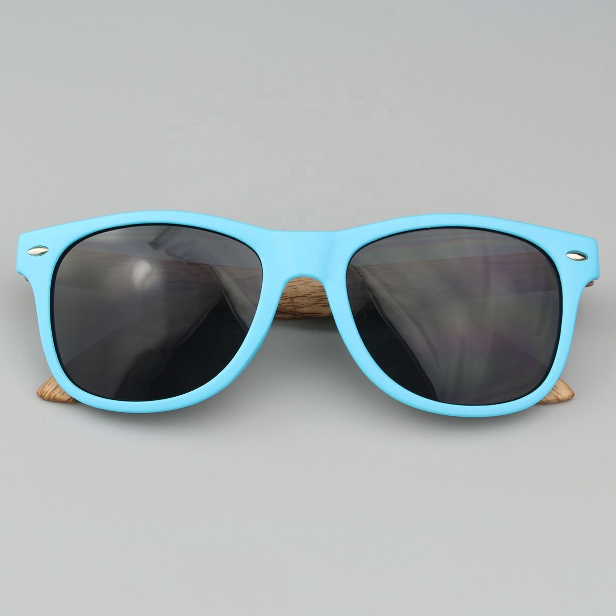 Wholesale Kids children Dropshipping Handmade Mirror Coating Lens Customized Logo Eyewear UV400 Bamboo Wooden Grain Sunglasses