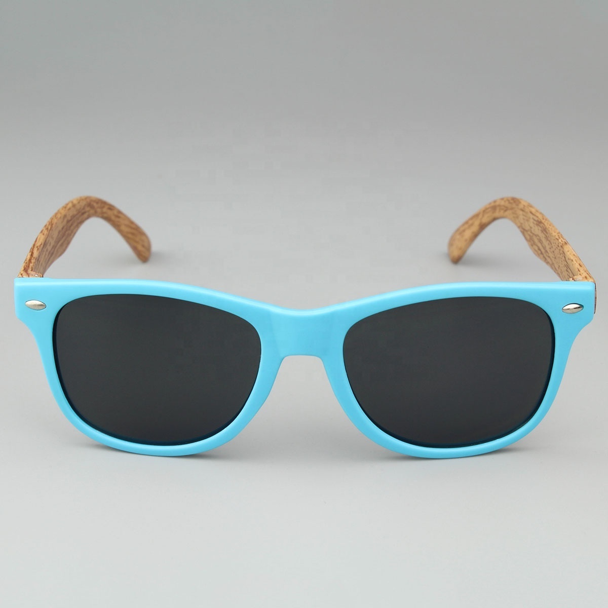 Wholesale Kids children Dropshipping Handmade Mirror Coating Lens Customized Logo Eyewear UV400 Bamboo Wooden Grain Sunglasses