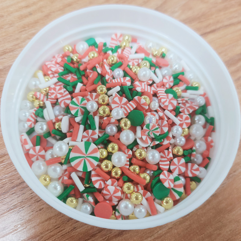 Hot selling Candy Clay Polymer Sprinkles confetti mix with pastel balls and rhinestone for fake cake decoration