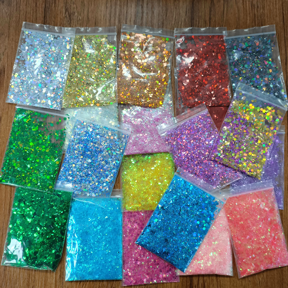 Wholesale Eco-friendly polyester holographic mix chunky glitter for craft arts decoration