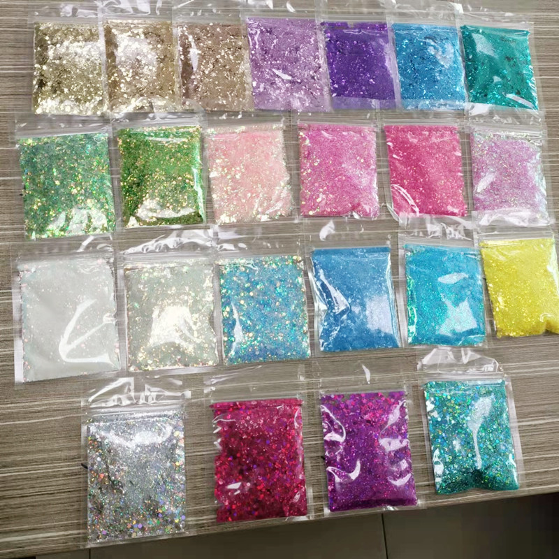 Wholesale Eco-friendly polyester holographic mix chunky glitter for craft arts decoration