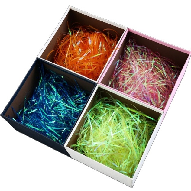 Bulk kilos polyester glitter tinsel yarns glitter shreds crinkle for craft decoration