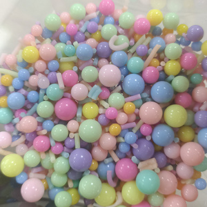 Hot selling Candy Clay Polymer Sprinkles confetti mix with pastel balls and rhinestone for fake cake decoration