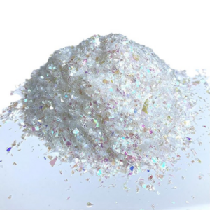 Artificial flakes fake snow powder PET iridescent white flash flakes for Christmas decoration