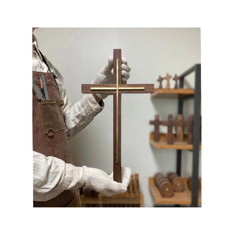 Wholesale Eco-Friendly Handmade Craft Christian Gift Rustic Religious Wall Church Wood Cross Wall   Decoration Wooden Cross