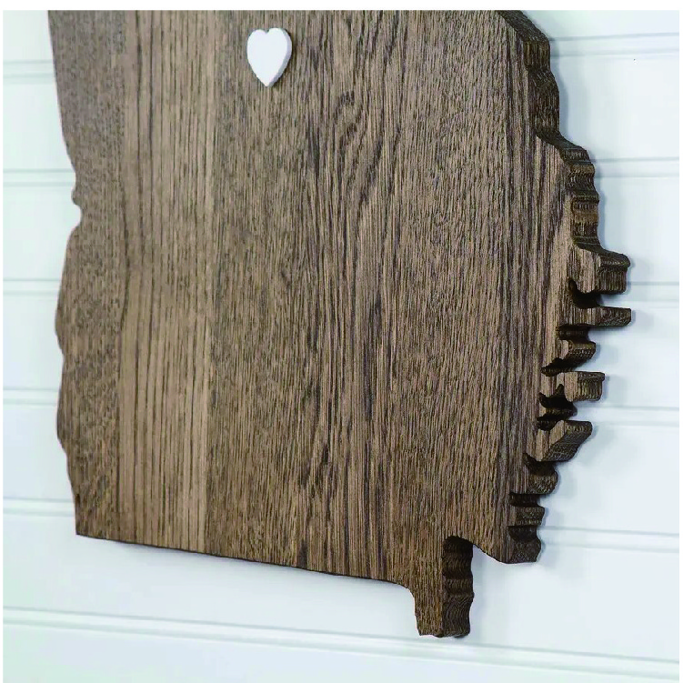 Georgia State Shape Rustic Farmhouse Plaque Wood Sign Cutout Wall Art