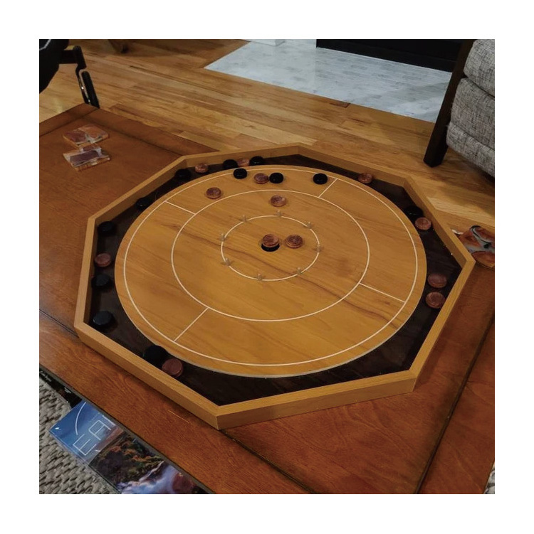 Tournament Smooth Waterproof Crokinole Wooden Board Indoor Table Game Toys Canada Walnut Crokinole Board