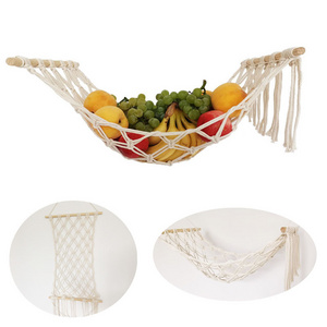 Boho Kitchen Decor Hanging Storage Basket Holder Banana Macrame Fruit Hammock