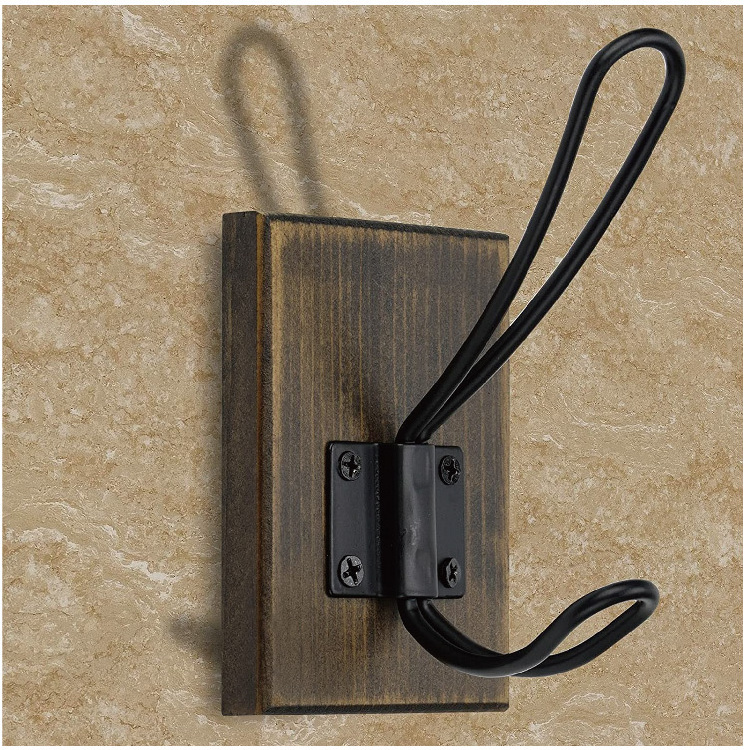 Rustic Wooden Towel Hooks for Bathroom Wall Mounted Farmhouse Style