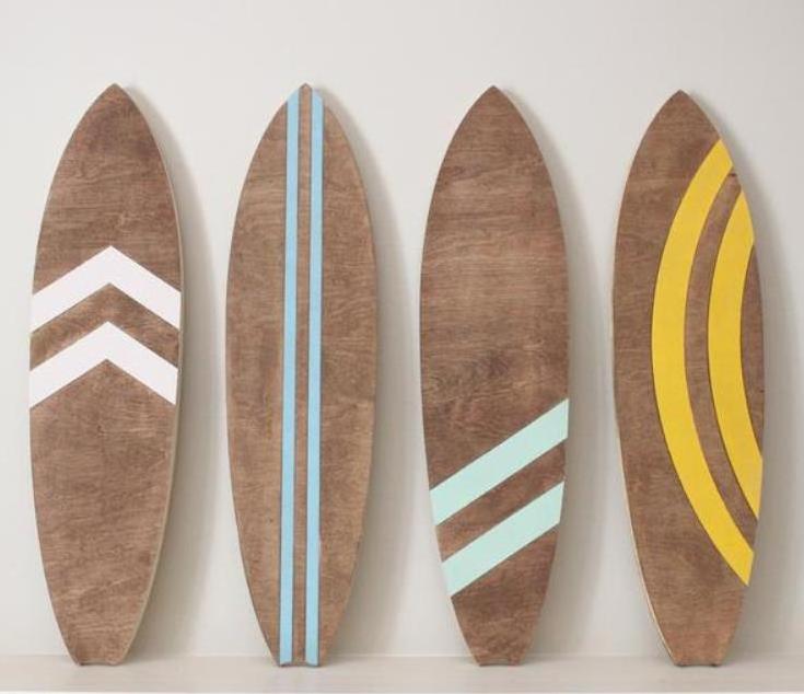 Surf beach wood wall hanging sign art for kids room decor