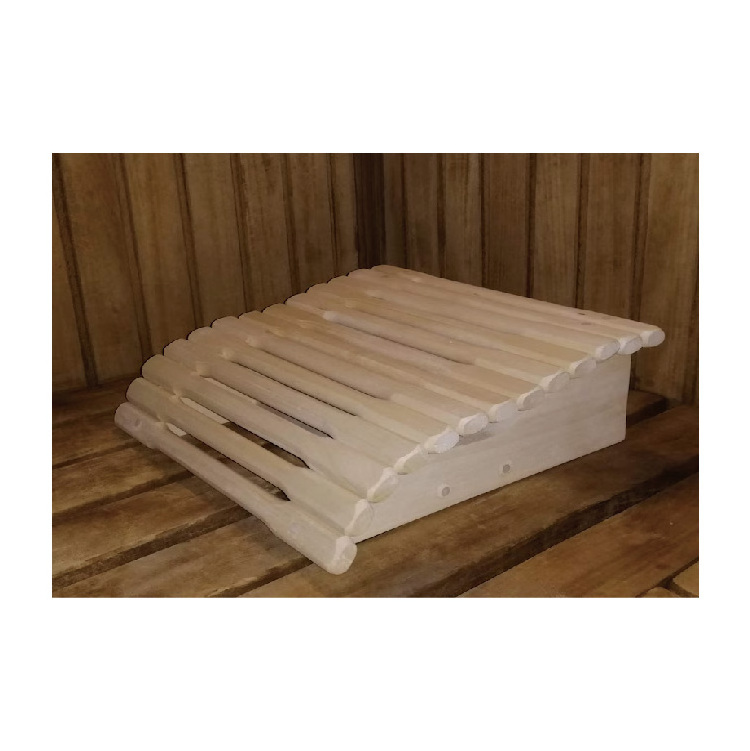 wood S-Shape Sauna Backrest Wooden Pillow, Russian Bath