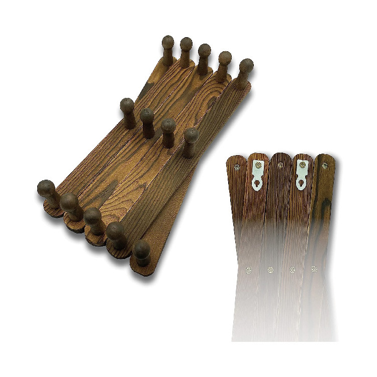 Trade Expandable Wooden Coat Rack Hanger Accordion Wall Mounted Pine Wood Hooks