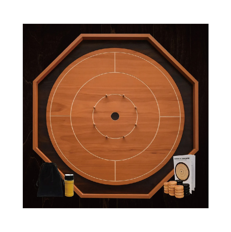 Tournament Smooth Waterproof Crokinole Wooden Board Indoor Table Game Toys Canada Walnut Crokinole Board