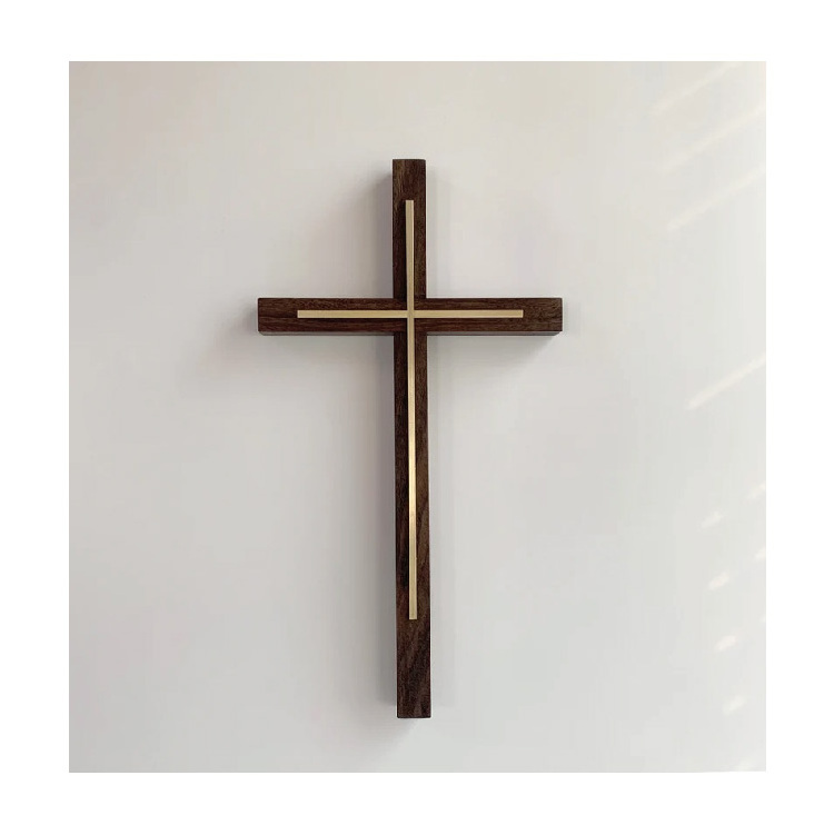 Wholesale Eco-Friendly Handmade Craft Christian Gift Rustic Religious Wall Church Wood Cross Wall   Decoration Wooden Cross