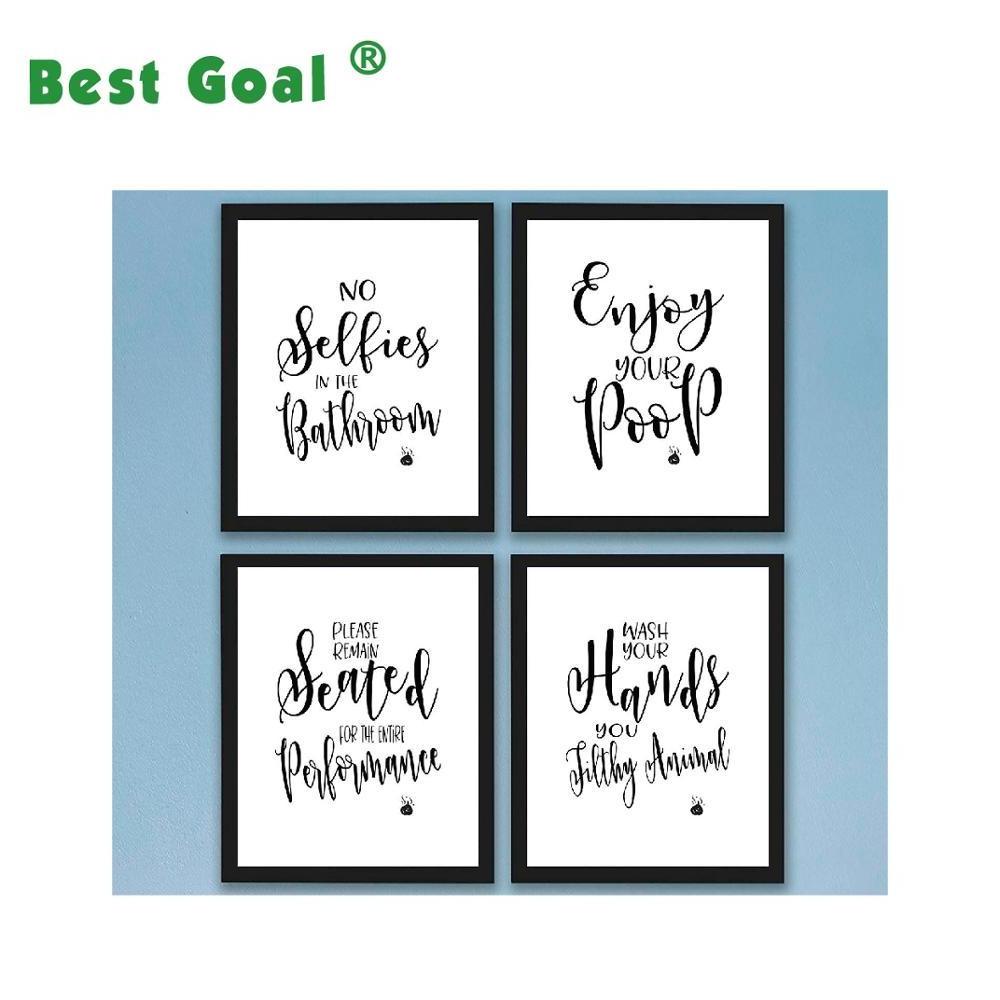 Bathroom Decor Quotes and Sayings Art Prints Wall Picture Photos Frame Set