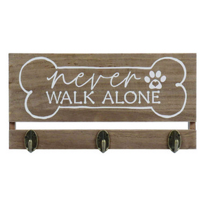 Wooden Kitchen Decorative Key Holder & Single-Tier Dog Leash Hook Wall Mount for Entry Way Bathroom or Living Room