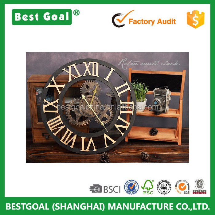 High quality wall clock roman numeral retro wall clock