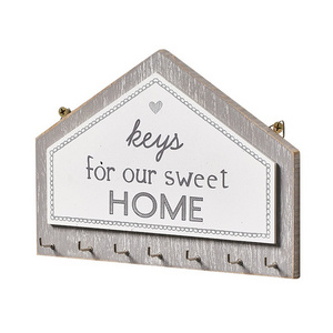 Creative Home Wall Decoration Board Hook Wooden Hanging Wall Mounted Storage Key Holder