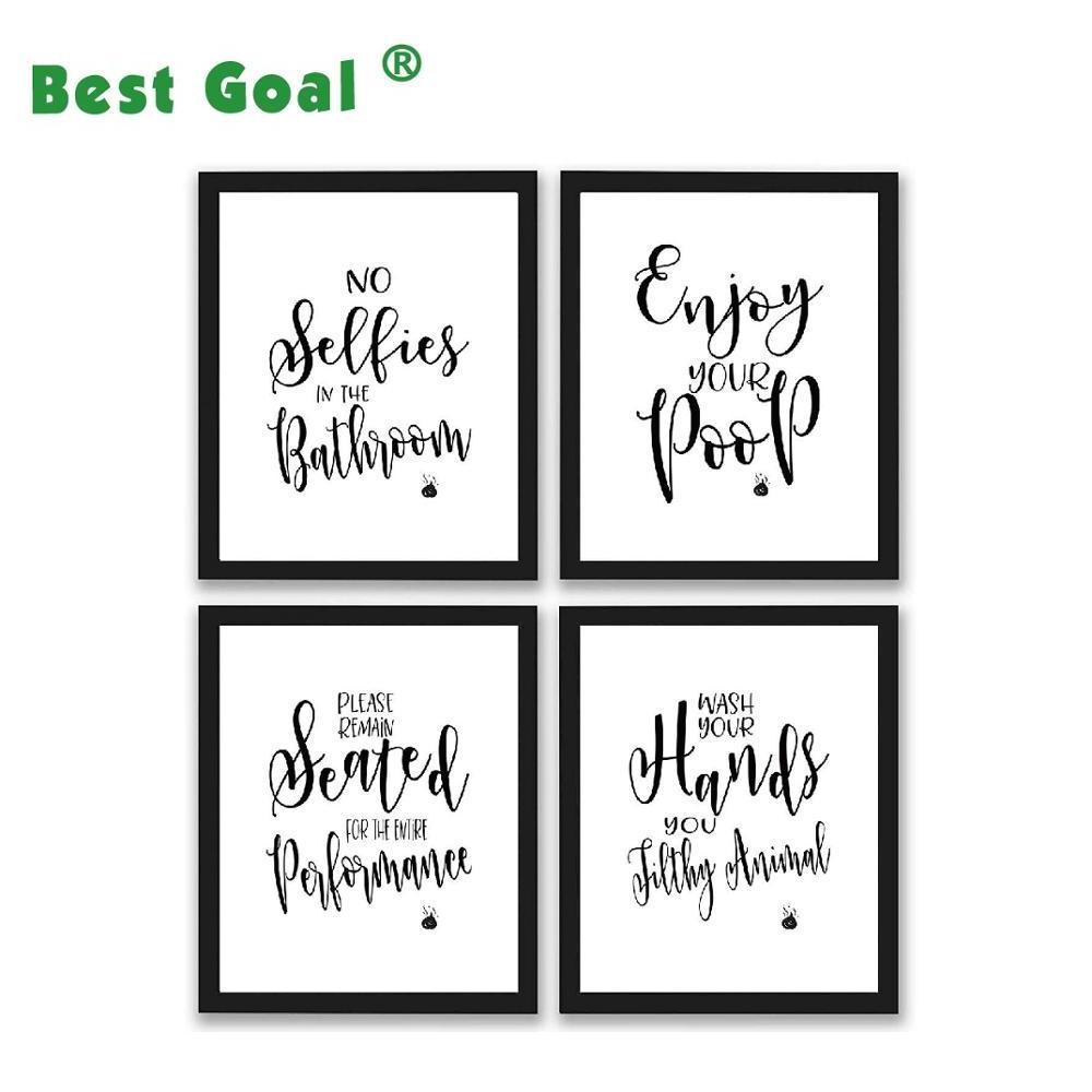 Bathroom Decor Quotes and Sayings Art Prints Wall Picture Photos Frame Set