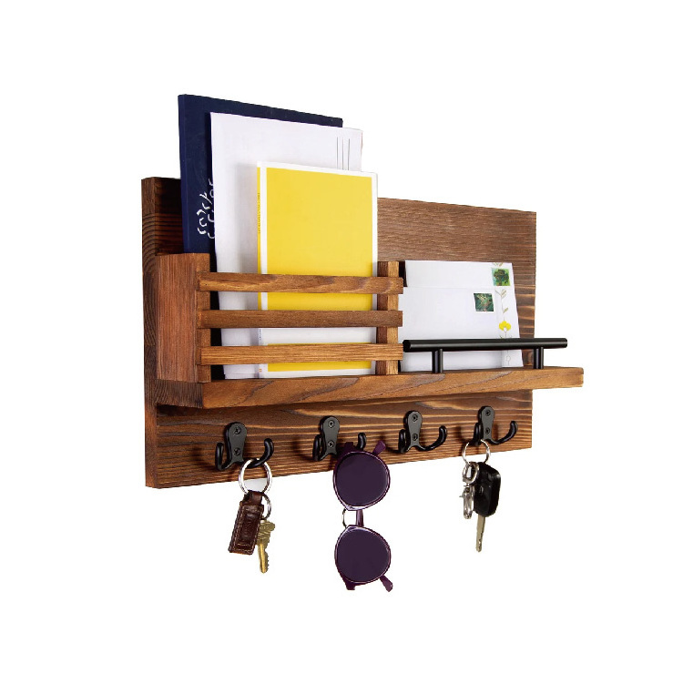 Unique wood Hanging Wall Key Holder and Mail Shelf  Organizer for Entryway, home decor