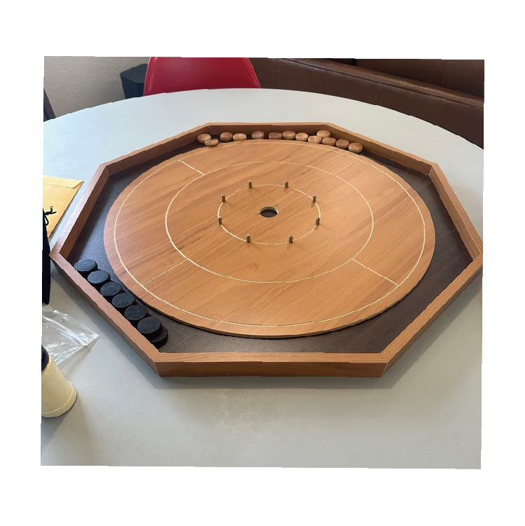 Tournament Smooth Waterproof Crokinole Wooden Board Indoor Table Game Toys Canada Walnut Crokinole Board