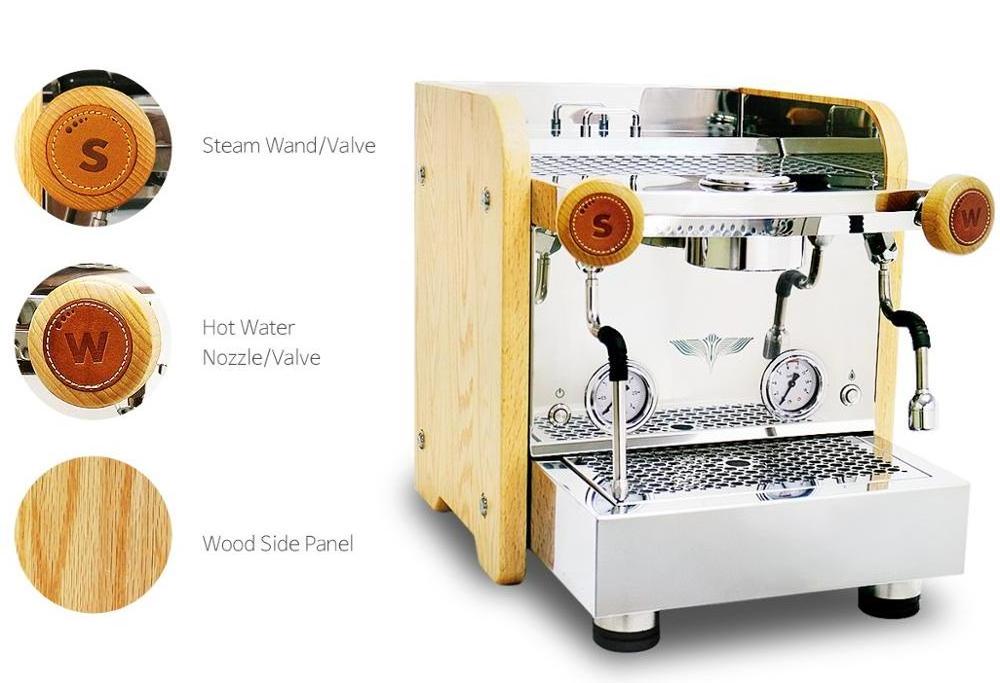 Pressure variable Espresso Coffee Machine with stabilized steaming and extraction from individual boilers.