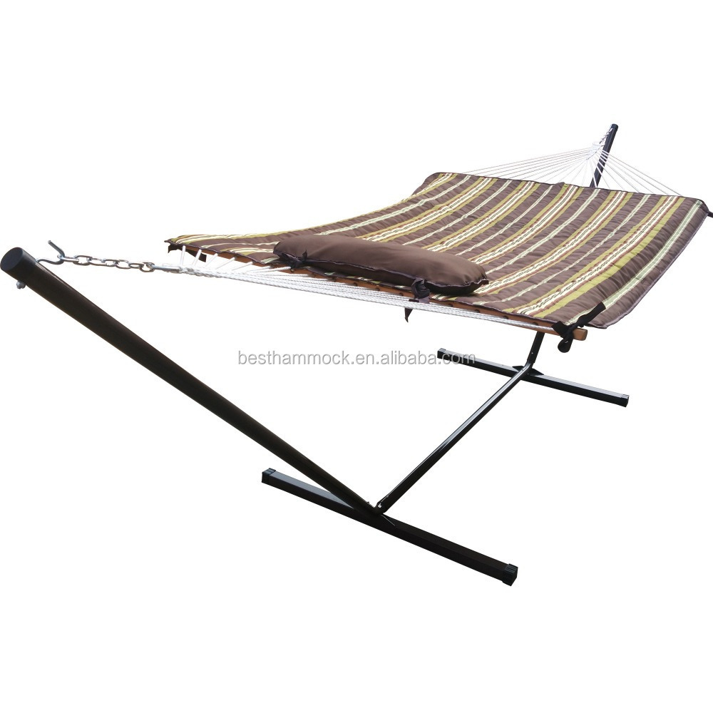 Hammock with 12 Foot Steel Stand, Pad and Pillow-275 Pound Capacity