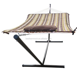 Hammock with 12 Foot Steel Stand, Pad and Pillow-275 Pound Capacity