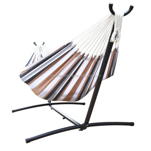 Double Hammock With Space Saving Steel Stand Includes Portable Carrying Case