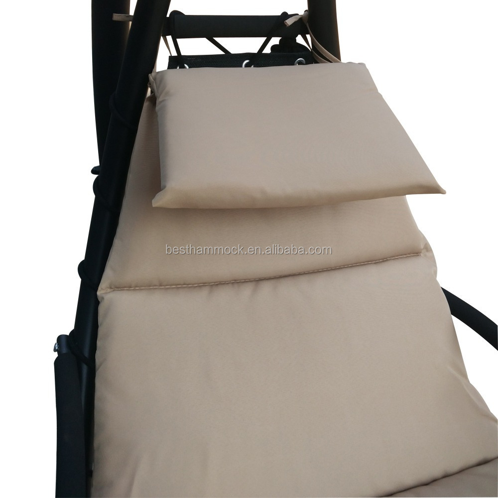 Hanging Chaise Lounger Chair Arc Stand Air Porch Swing Hammock Chair Canopy