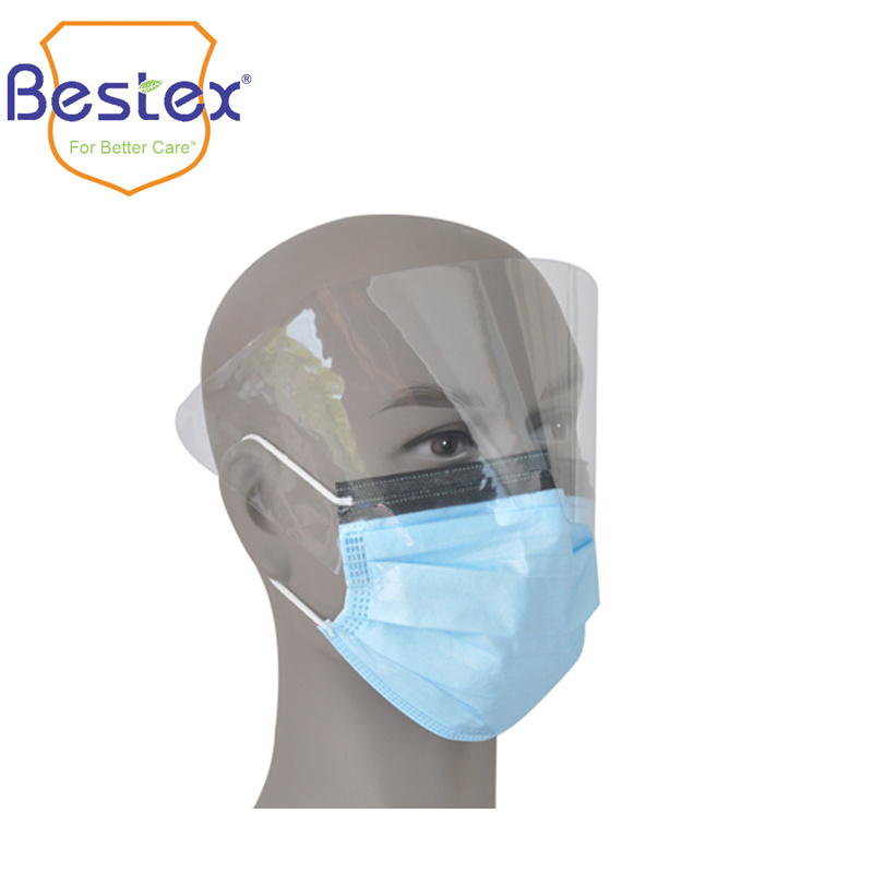 Best Quality  Dental  Disposable Eye Protective  Hospital  Face Mask with Splash Shield