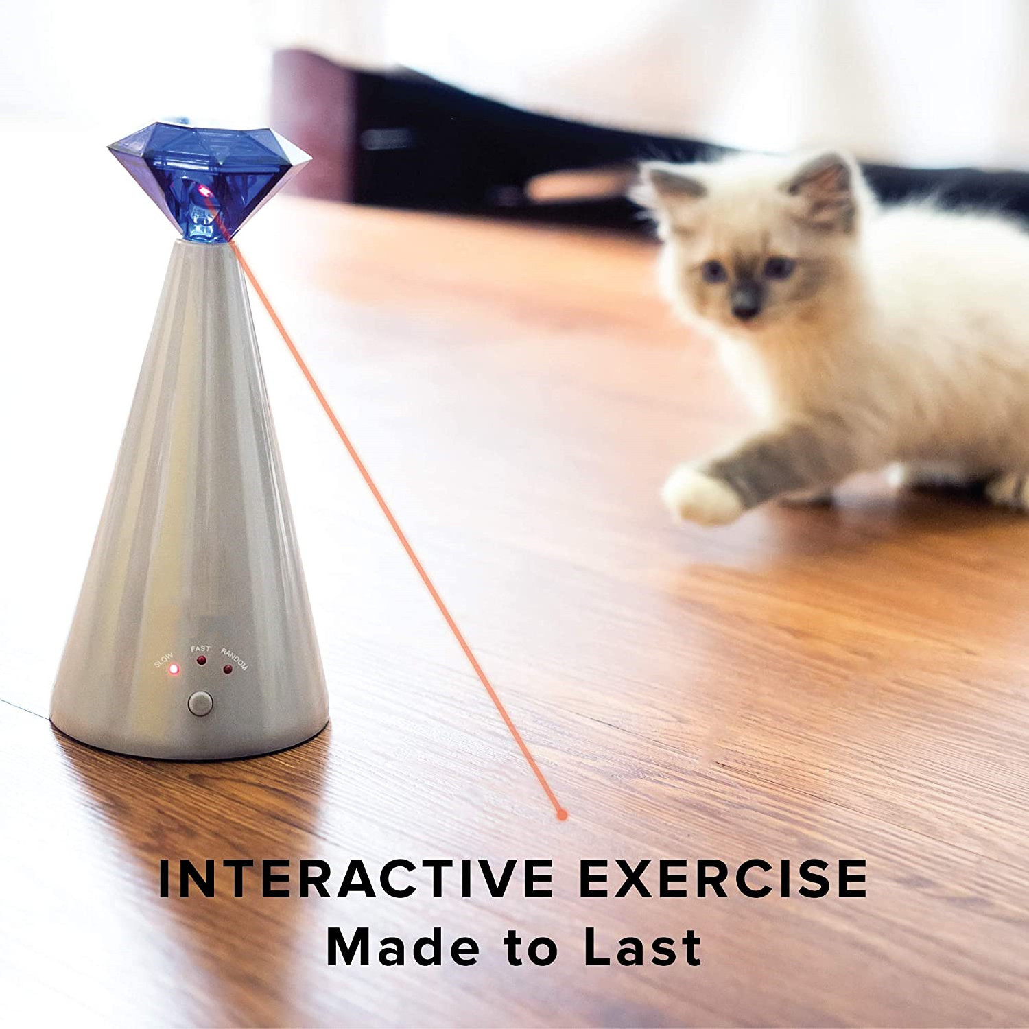 Interactive Laser Cat Toy Automatic Rotating Laser Pointer for Cats Electronic Toys 3 Speed Mode Auto Lazer