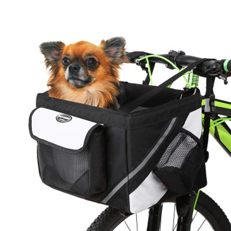 Foldable Bike Basket Soft-Sided Carrier with Big Pockets for Dogs and Cats  Pet Travel Bag Dog Bicycle Basket Carrier