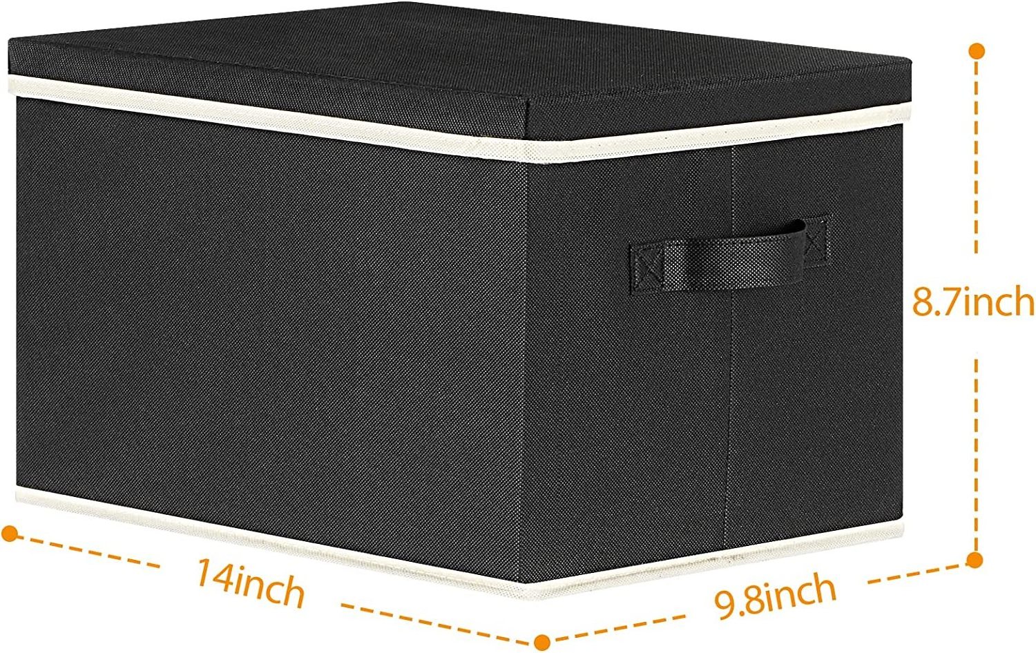 20L Foldable Fabric Sturdy Closet Storage Bins with Lids and Handles, Stackable for Home Office