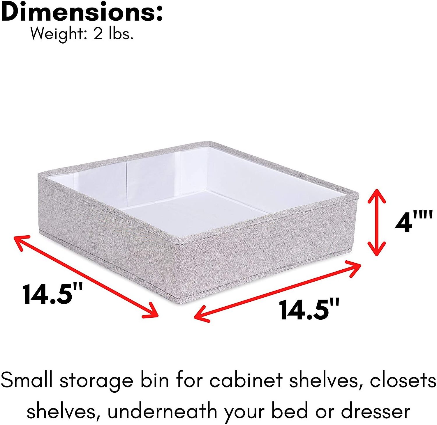 Rigid Frame Canvas Multifunctional Small Collapsible Open Storage Bin for Sundries on Short Closet Shelf