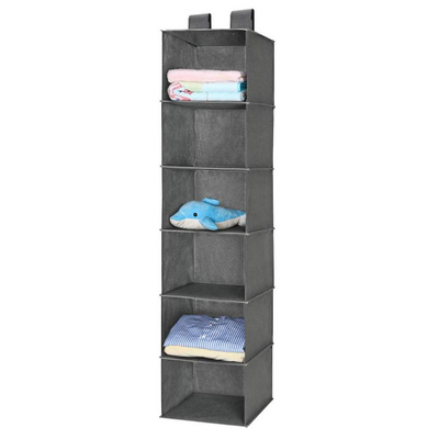 6 shelf Non woven clothes hanging closet organizer storage bag