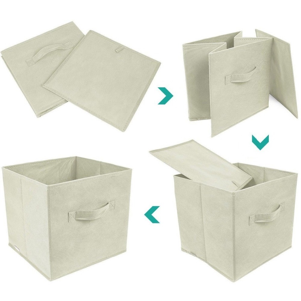 Foldable non-woven storage baskets for closets