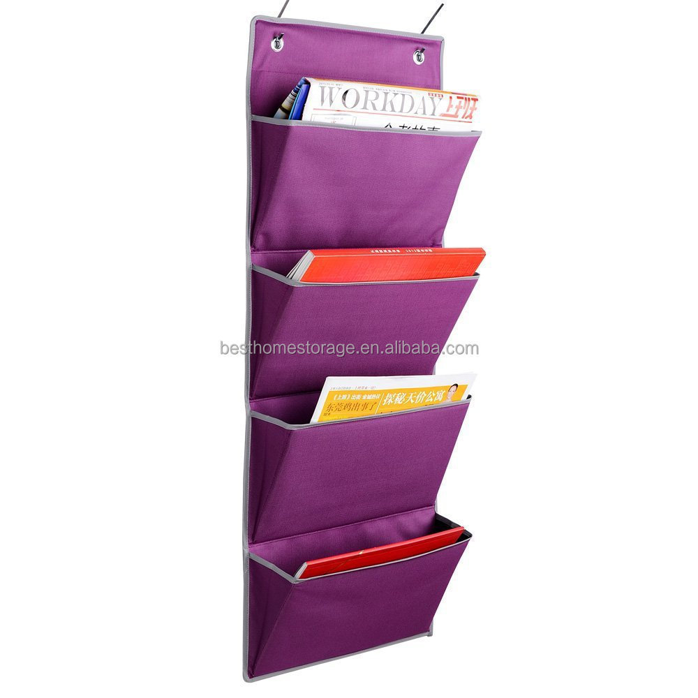 Wall Hanging Mail File Paper 3 Shelf Fabric Organizer, Home And Office