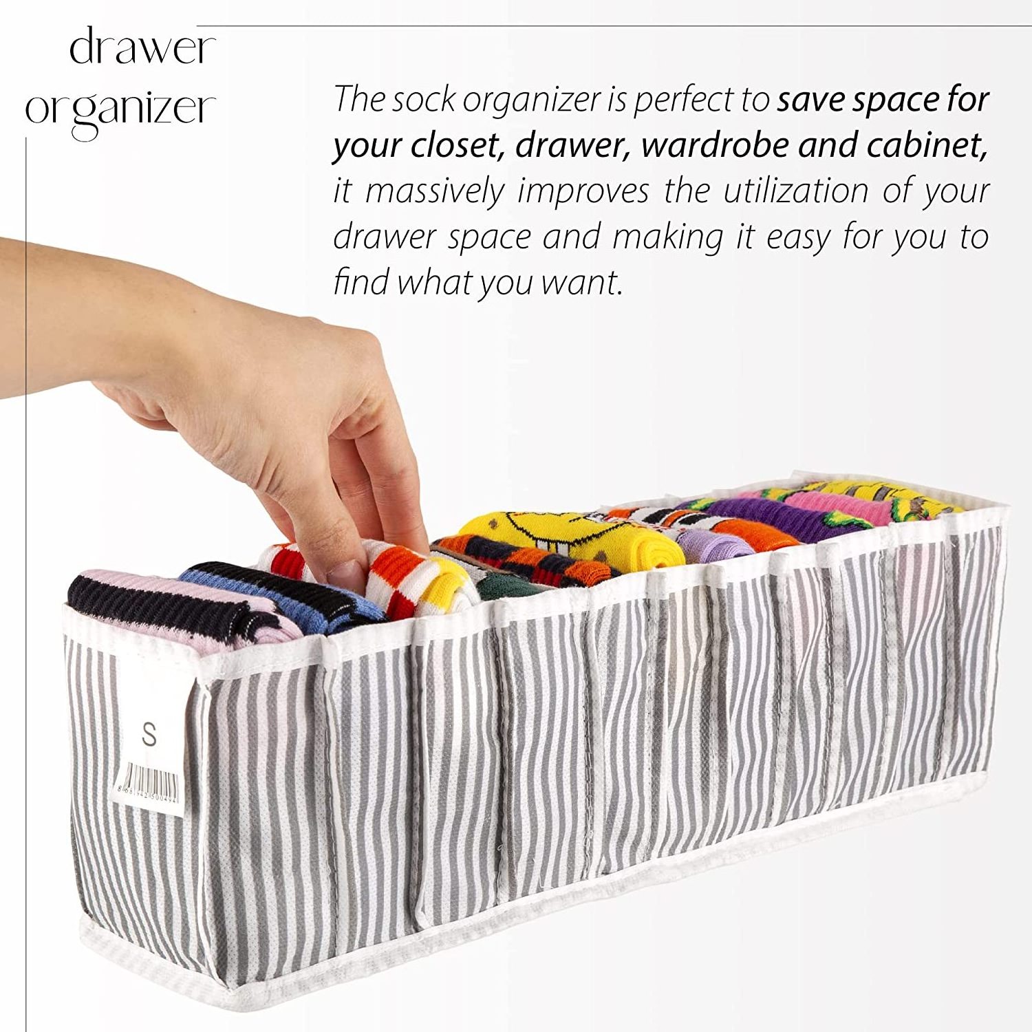 Closet Underwear Drawer Organizer with Foldable Compartments for Clothing, Tshirt, Towels, Underwear