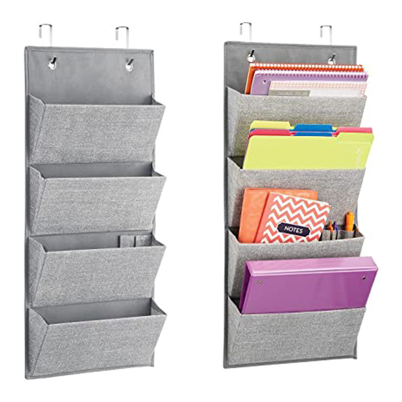 Wall Hanging Mail File Paper 3 Shelf Fabric Organizer, Home And Office