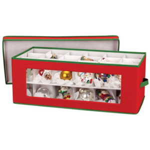 Storage Box with Dividers for Christmas and Holiday Tree Ornaments decorative storage containers