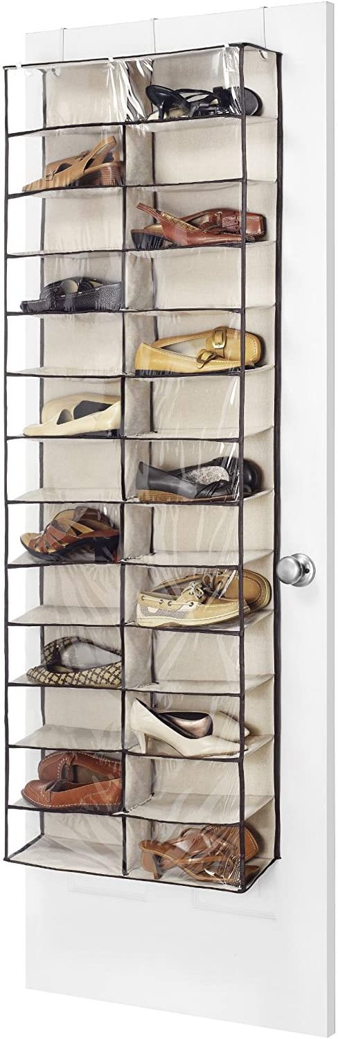 26 pockets over door hanging shoe organizer