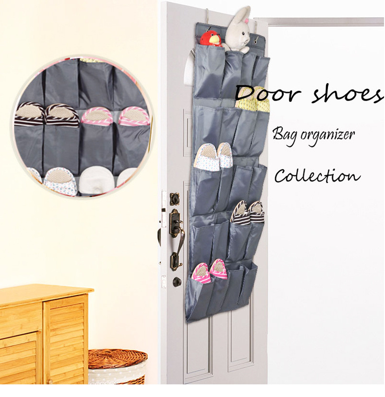 24 Pocket Wall Organizer Over The Door Hanging Shoe Storage Bag for home dorm