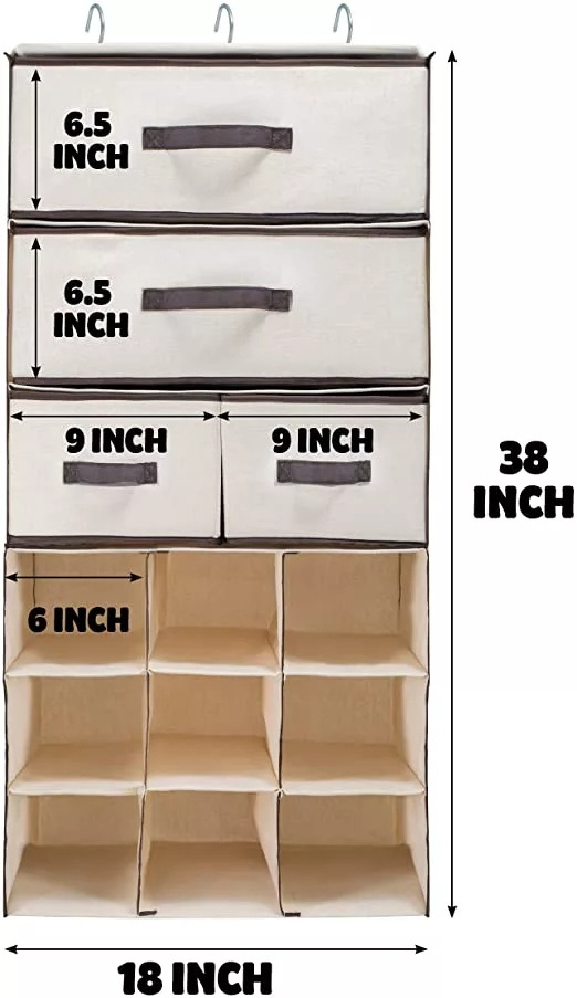 12-Shelf Collapsible Shelves Hanging Closet Cubby Hanging Closet Organizer for Sweater Cloth handbag