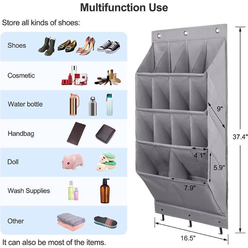 Door Shoe 12 Pockets Hanging Organizer Cloth Storage Collapsible Closet Organizer Bag Holder Hanger